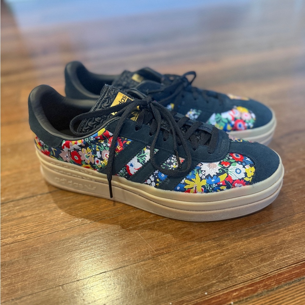 adidas Floral Platform Sneakers with Cream Sole